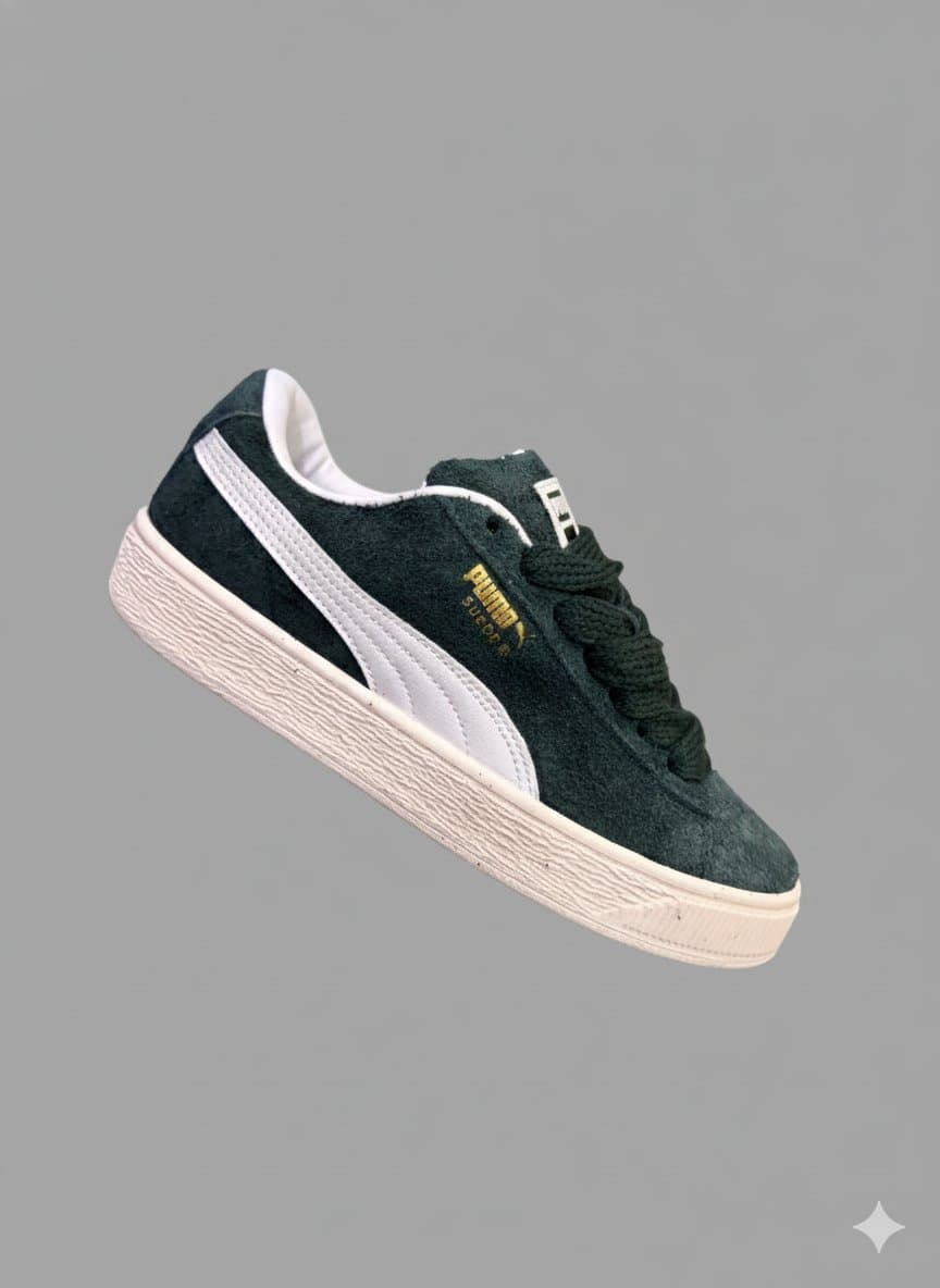 Puma Suede Classic XXI Sneakers - Deep Green / White | Men's Iconic Trainer - Thumbnail 5