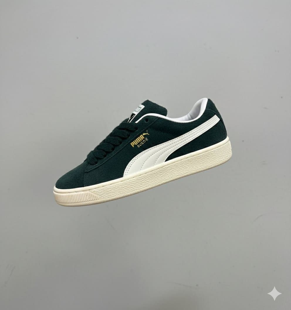 Puma Suede Classic XXI Sneakers - Deep Green / White | Men's Iconic Trainer