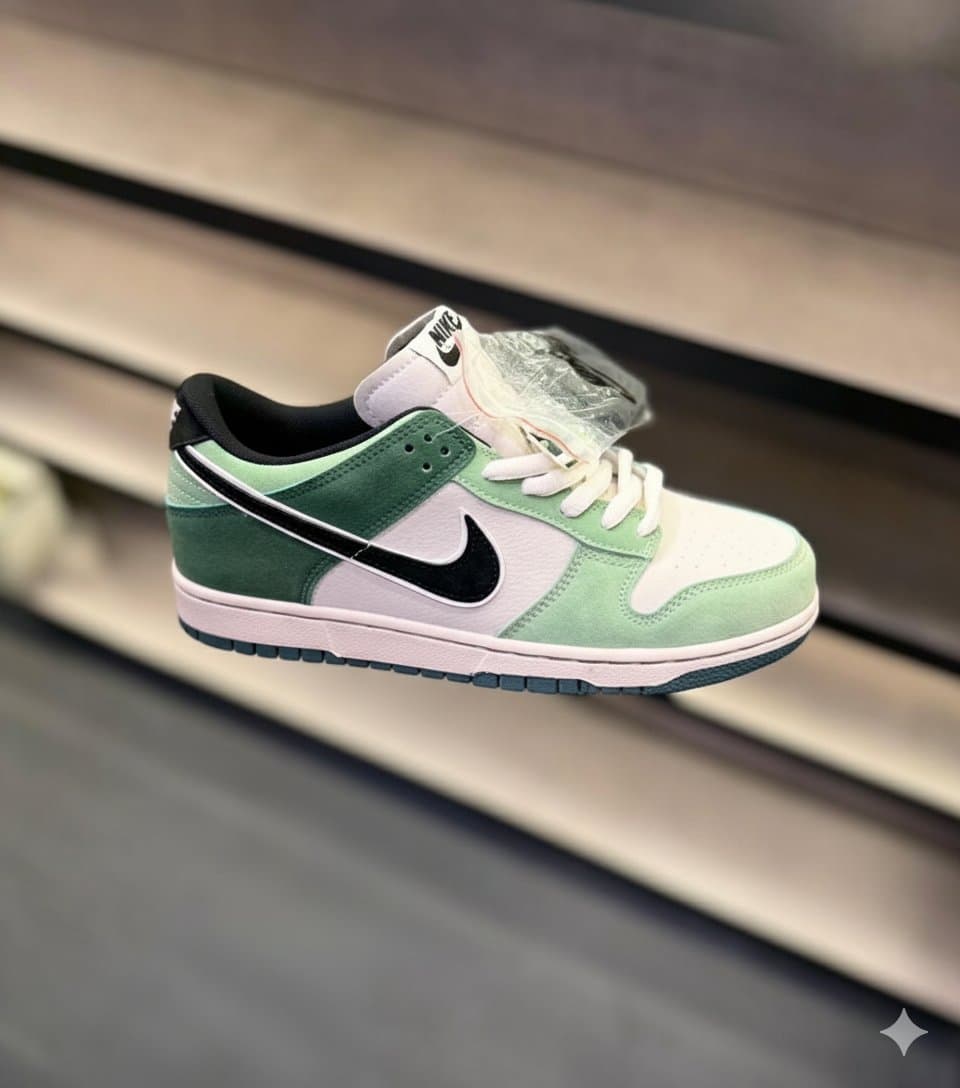 Nike SB Dunk Low "Otomo Green" Two-Tone Suede Sneakers | Premium Quality - Thumbnail 4