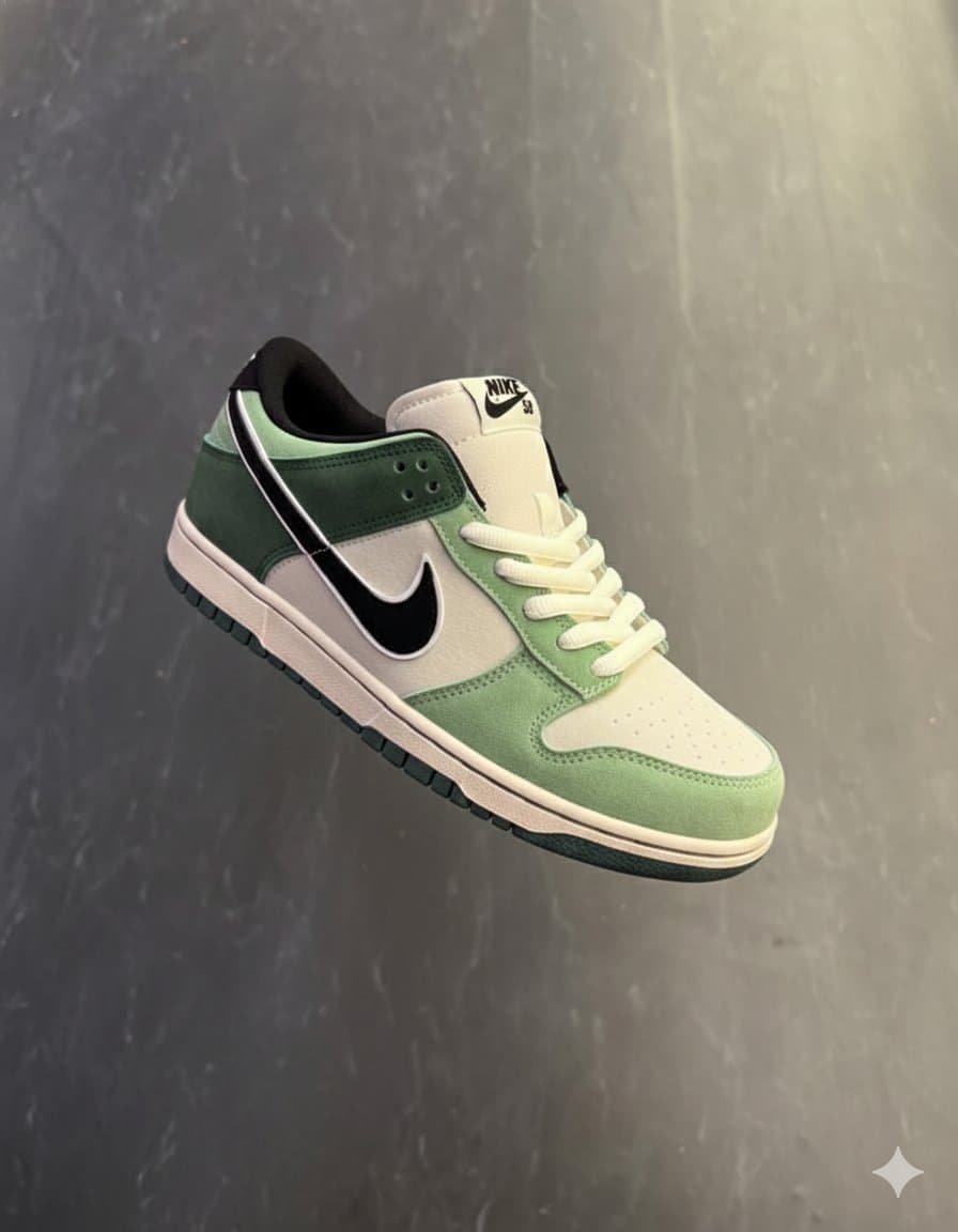 Nike SB Dunk Low "Otomo Green" Two-Tone Suede Sneakers | Premium Quality - Thumbnail 5