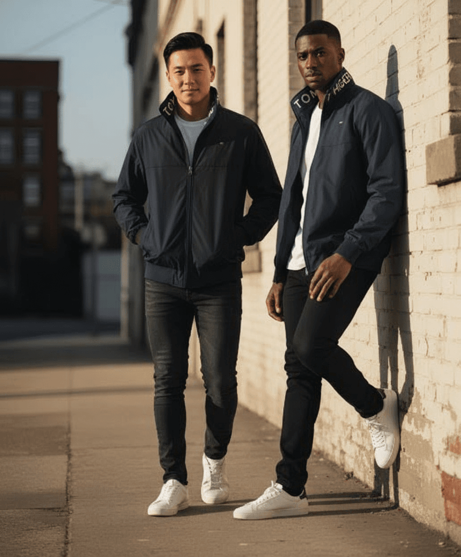 Tommy Hilfiger Men's Waterproof Jacket with Ribbed Cuffs &amp; Collar Logo - Thumbnail 4