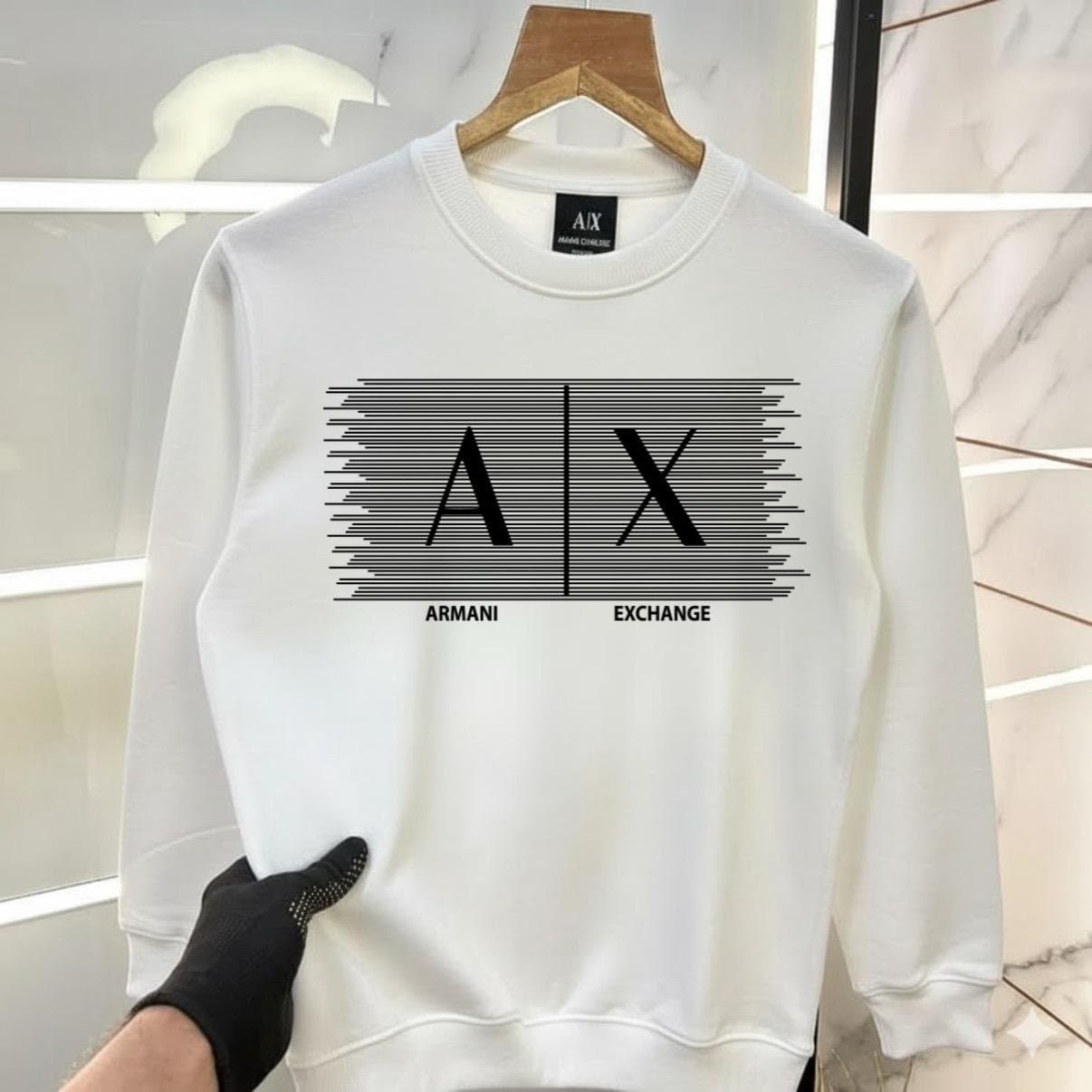 Men's Graphic Print Crewneck Sweatshirt | Split Graphic Design