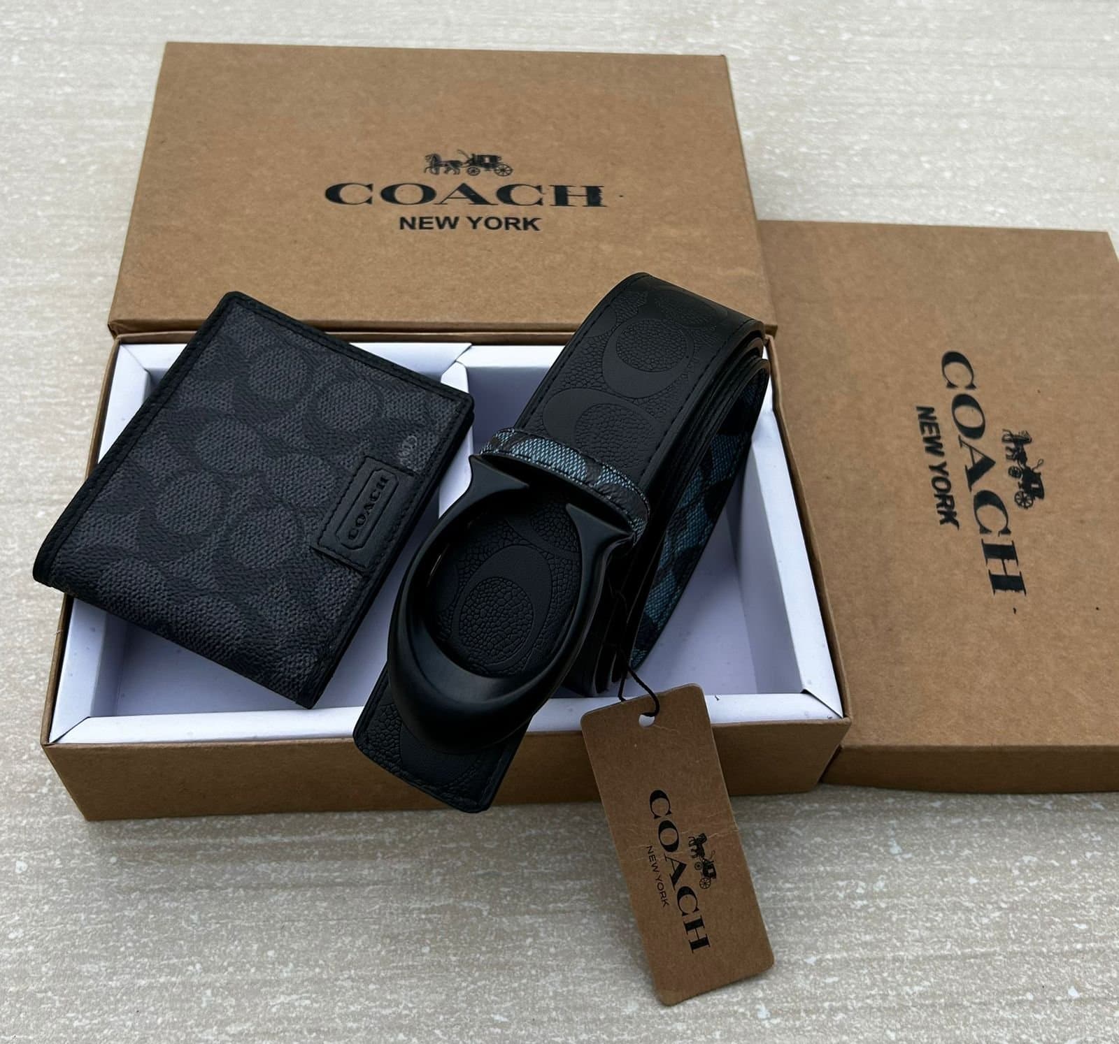 Premium Men's Leather Wallet and Belt Combo Gift Set – Elegant Designer Collection (4 Variants) - Thumbnail 2