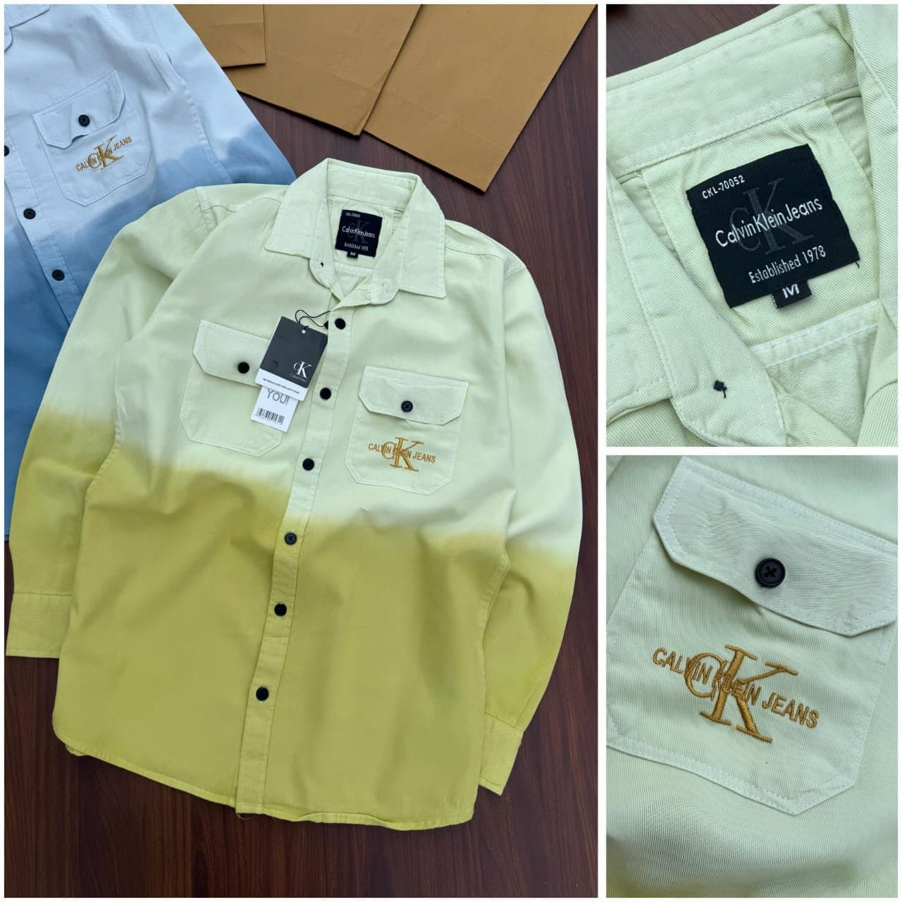 Men’s Stylish Gradient Casual Shirt with Dual Chest Pockets – Premium Cotton Fabric - Thumbnail 2