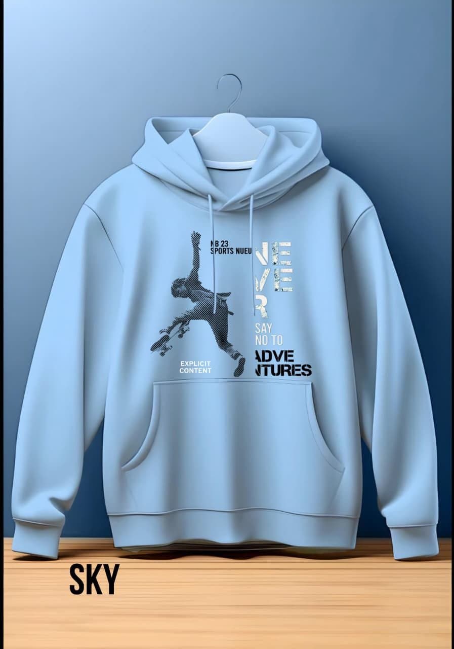 Men's 'Never Say No to Adventures' Skater Graphic Pullover Hoodie - Thumbnail 2