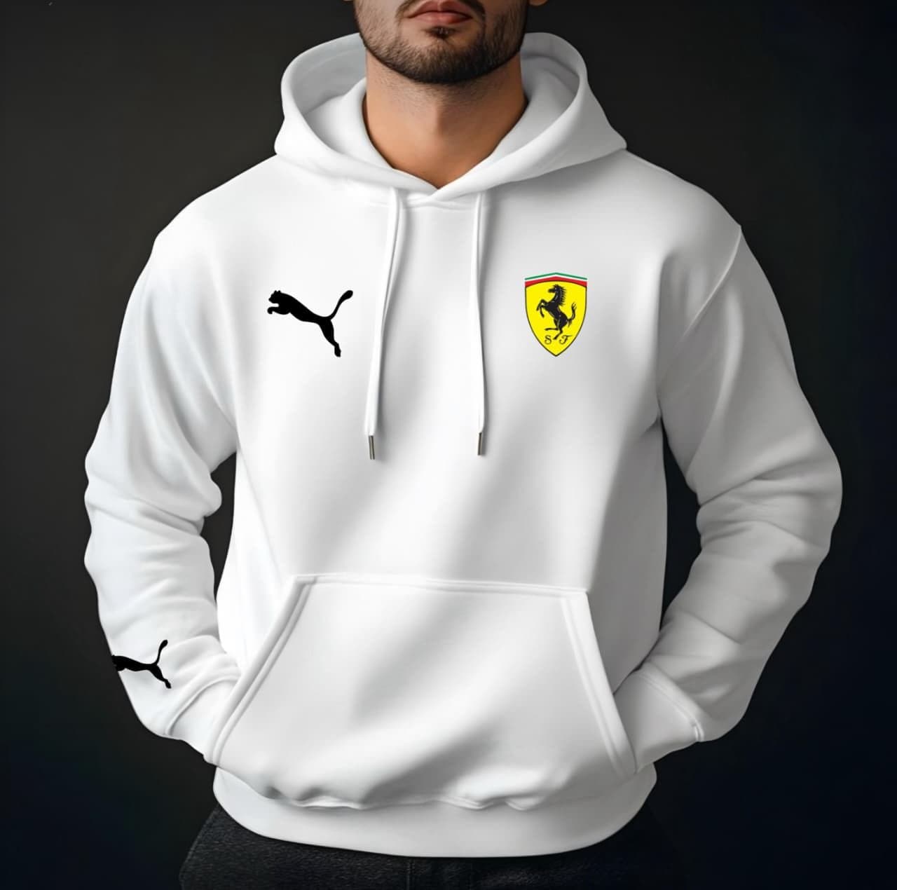 Men's Motorsport-Inspired Graphic Hoodie | Premium Fleece Pullover Sweatshirt - Thumbnail 4