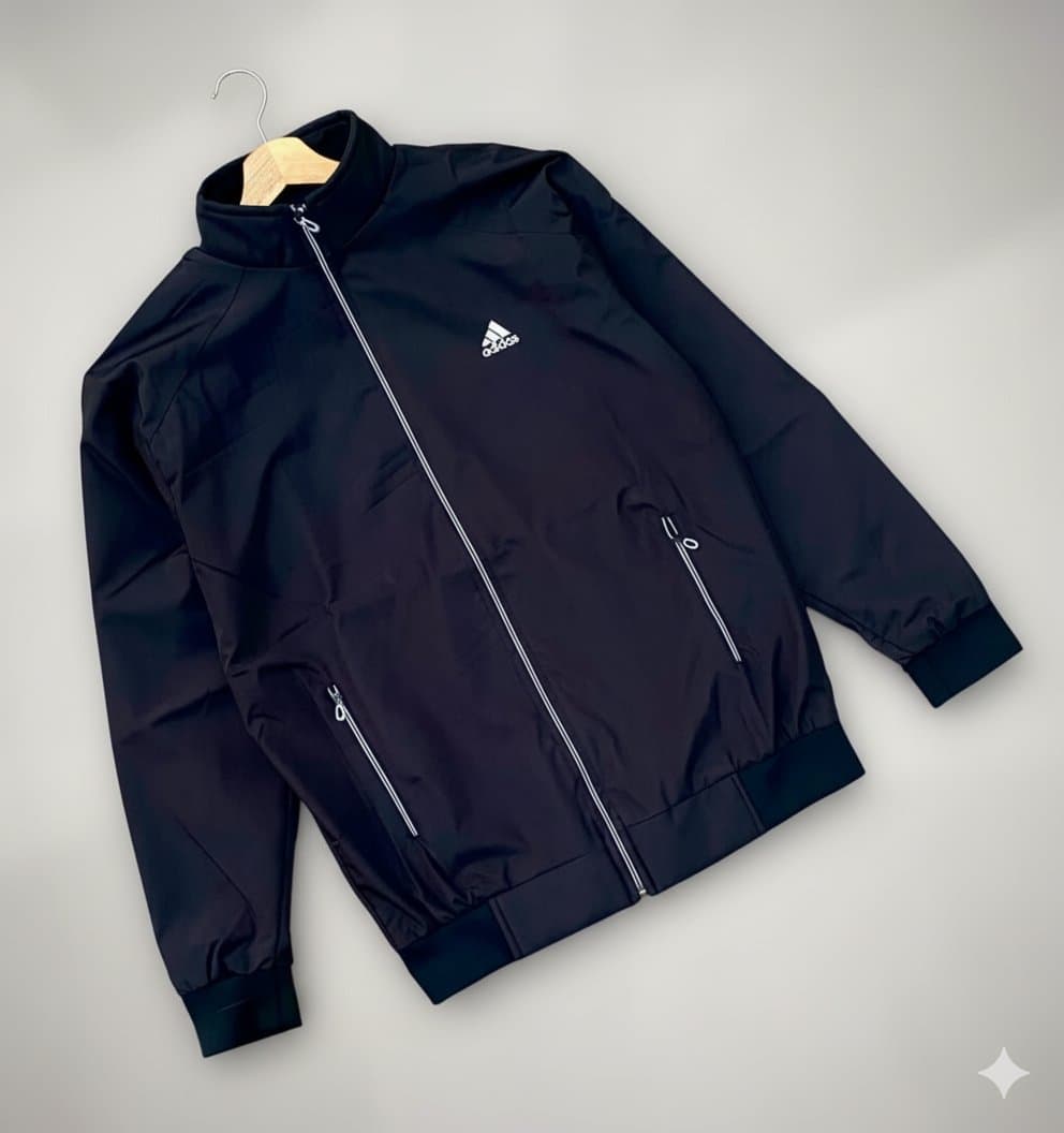 Men's Lightweight Sporty Full-Zip Track Jacket with Stand-Up Collar