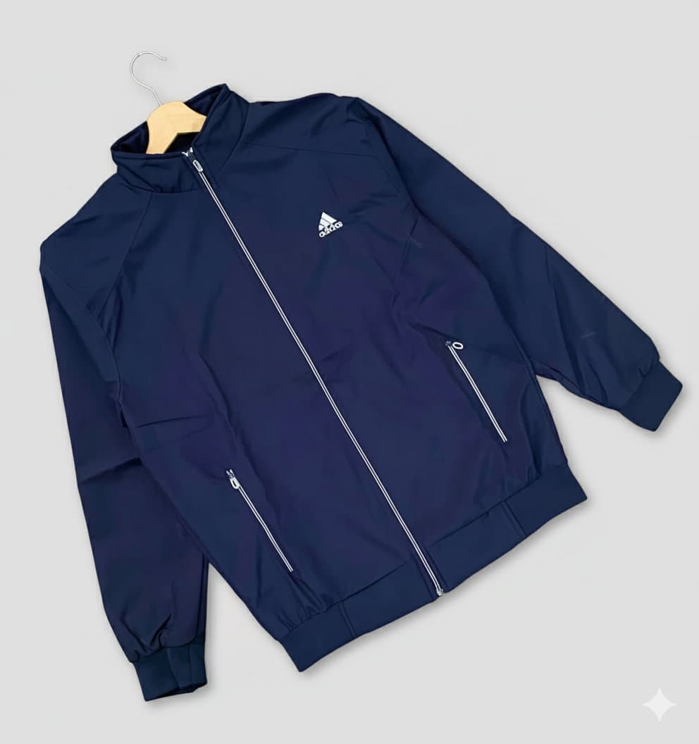 Men's Lightweight Sporty Full-Zip Track Jacket with Stand-Up Collar - Thumbnail 3
