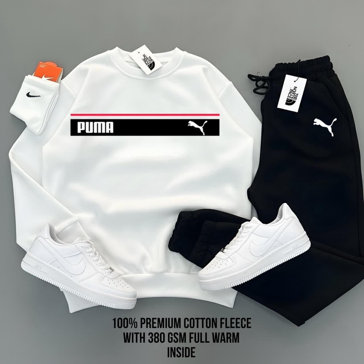 Men's Premium Heavyweight Fleece Tracksuit Set | 380 GSM Warm Winter Sweatsuit - Thumbnail 5