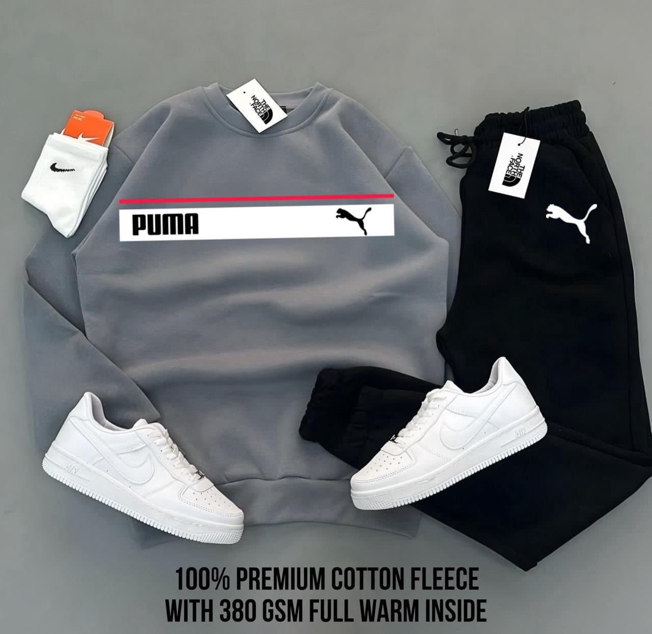 Men's Premium Heavyweight Fleece Tracksuit Set | 380 GSM Warm Winter Sweatsuit - Thumbnail 6