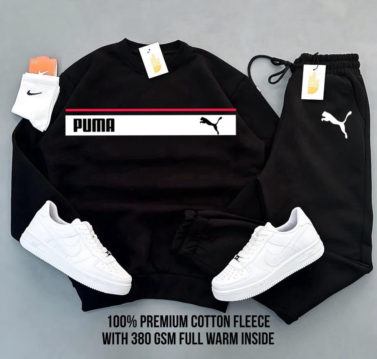 Men's Premium Heavyweight Fleece Tracksuit Set | 380 GSM Warm Winter Sweatsuit - Thumbnail 3