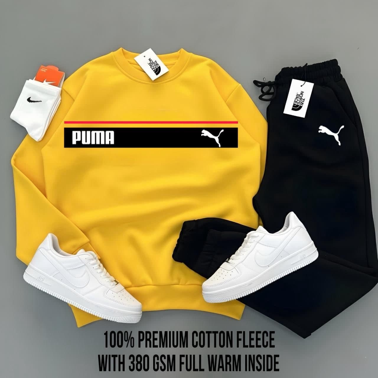 Men's Premium Heavyweight Fleece Tracksuit Set | 380 GSM Warm Winter Sweatsuit - Thumbnail 2