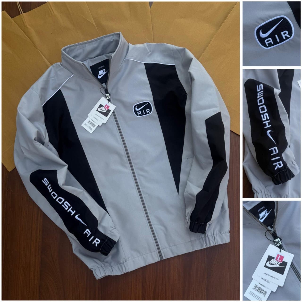 Men's Lightweight Color-Block Athletic Windbreaker Jacket