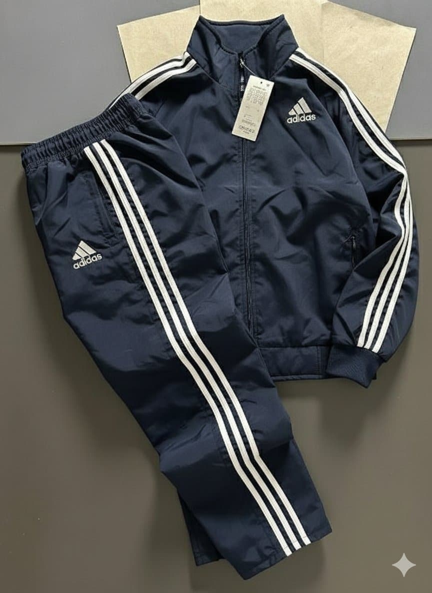 Men's Classic Athletic Tracksuit Set | Full Zip Jacket &amp; Pants with Stripe Detail - Thumbnail 2