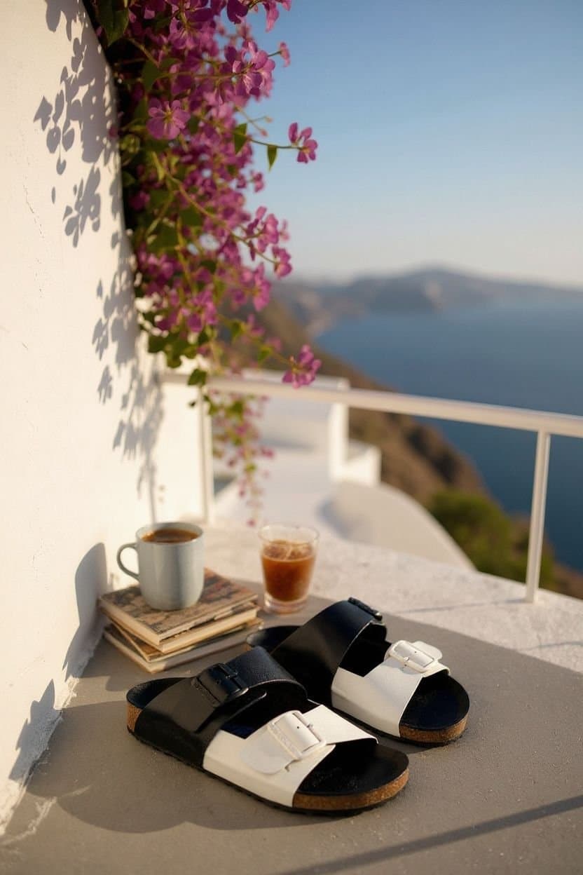 Color-Block Two-Strap Buckle Sandals | Unisex Comfort Slides