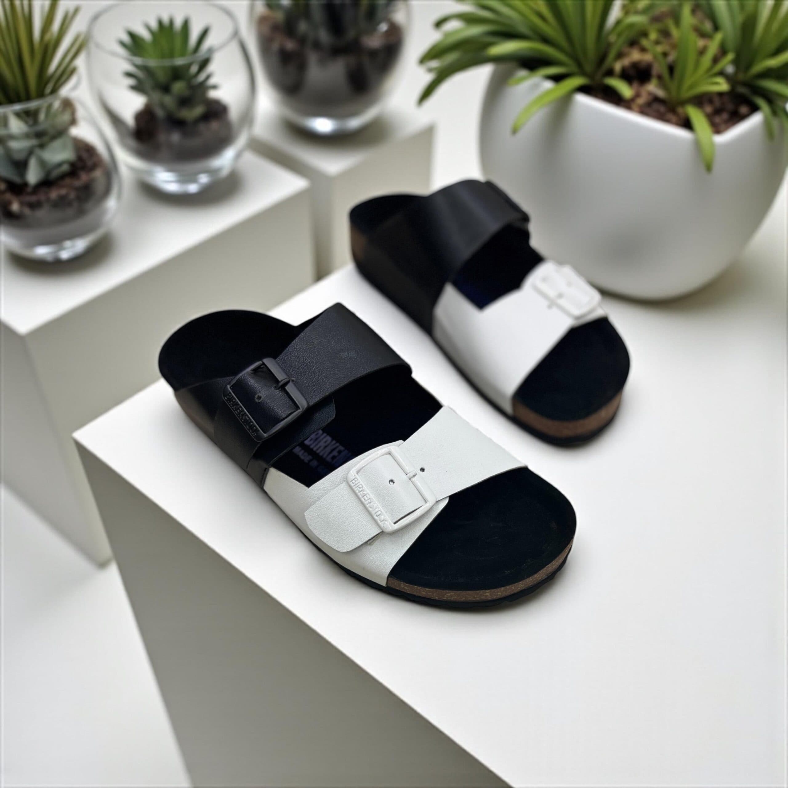 Color-Block Two-Strap Buckle Sandals | Unisex Comfort Slides - Thumbnail 2