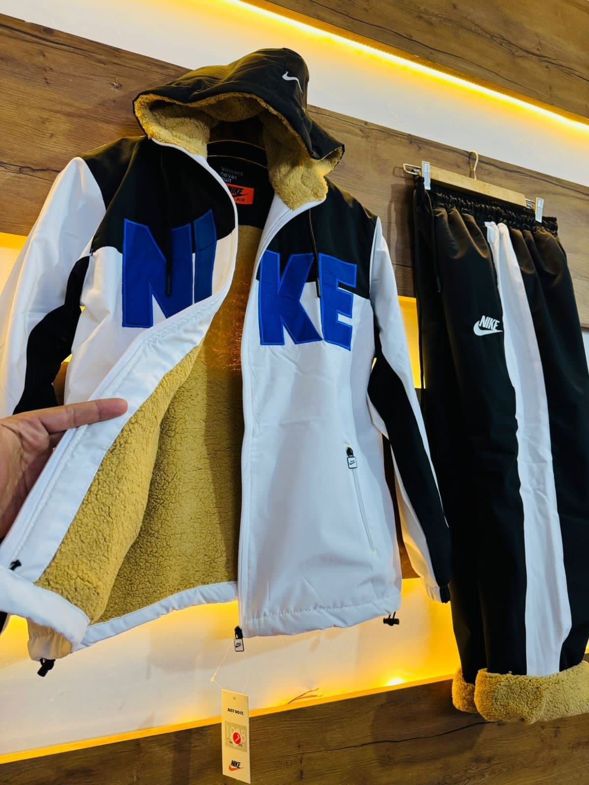 Men's Heavyweight Fleece-Lined Tracksuit Set | Winter Hooded Jacket &amp; Pant Combo