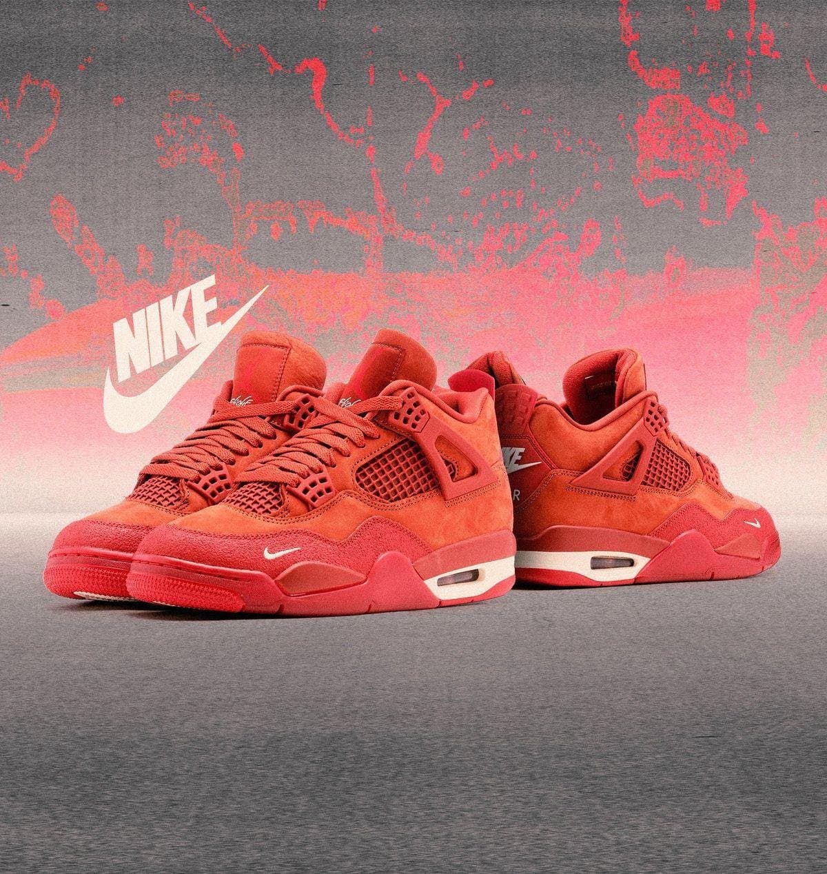 Men's 'Fire Red' Suede High-Top Athletic Sneakers - Thumbnail 5