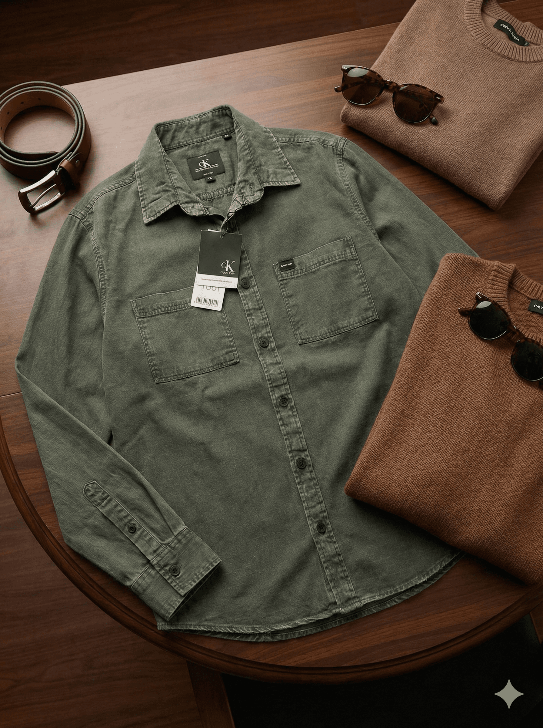 Calvin Klein Men’s Solid Casual Shirt | Premium Cotton Full Sleeve Shirt - Thumbnail 6