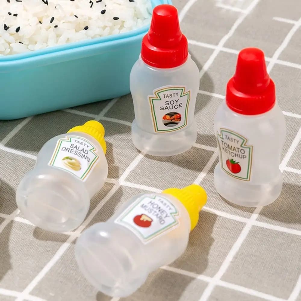 portable mini sauce bottles set for travel