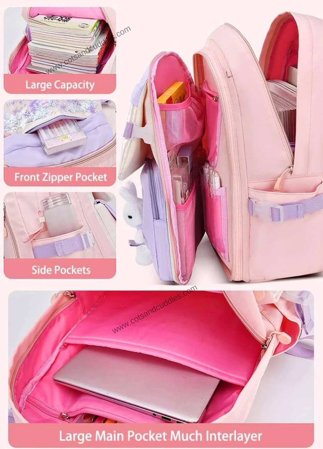 kids backpack interior storage compartments