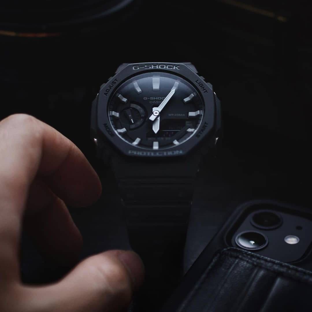 G-Shock GA-2100 Casio Oak Black Unisex Watch – Fibre Strap, Shock & Water Resistant - Thumbnail 5