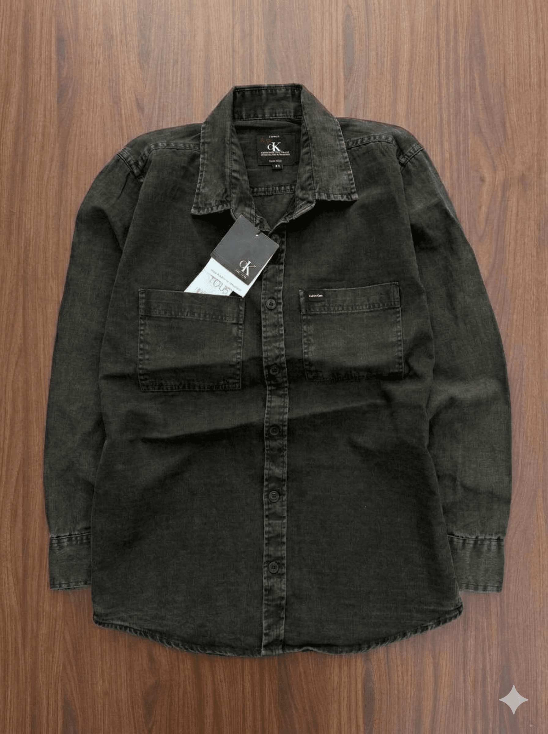 Calvin Klein Premium RFD Denim Cargo Shirt for Men – Heavy Cotton, Comfort Fit (3 Colors) - Thumbnail 4