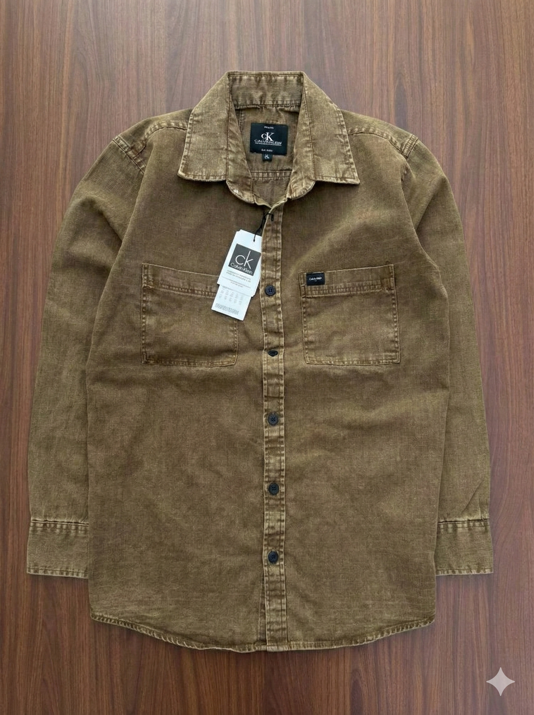 Calvin Klein Premium RFD Denim Cargo Shirt for Men – Heavy Cotton, Comfort Fit (3 Colors) - Thumbnail 5