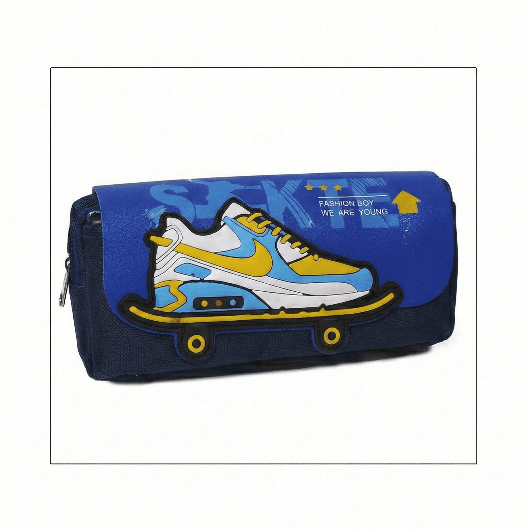 Skate Design Pencil Pouch for Kids | School Supplies (1 Piece) - Thumbnail 2