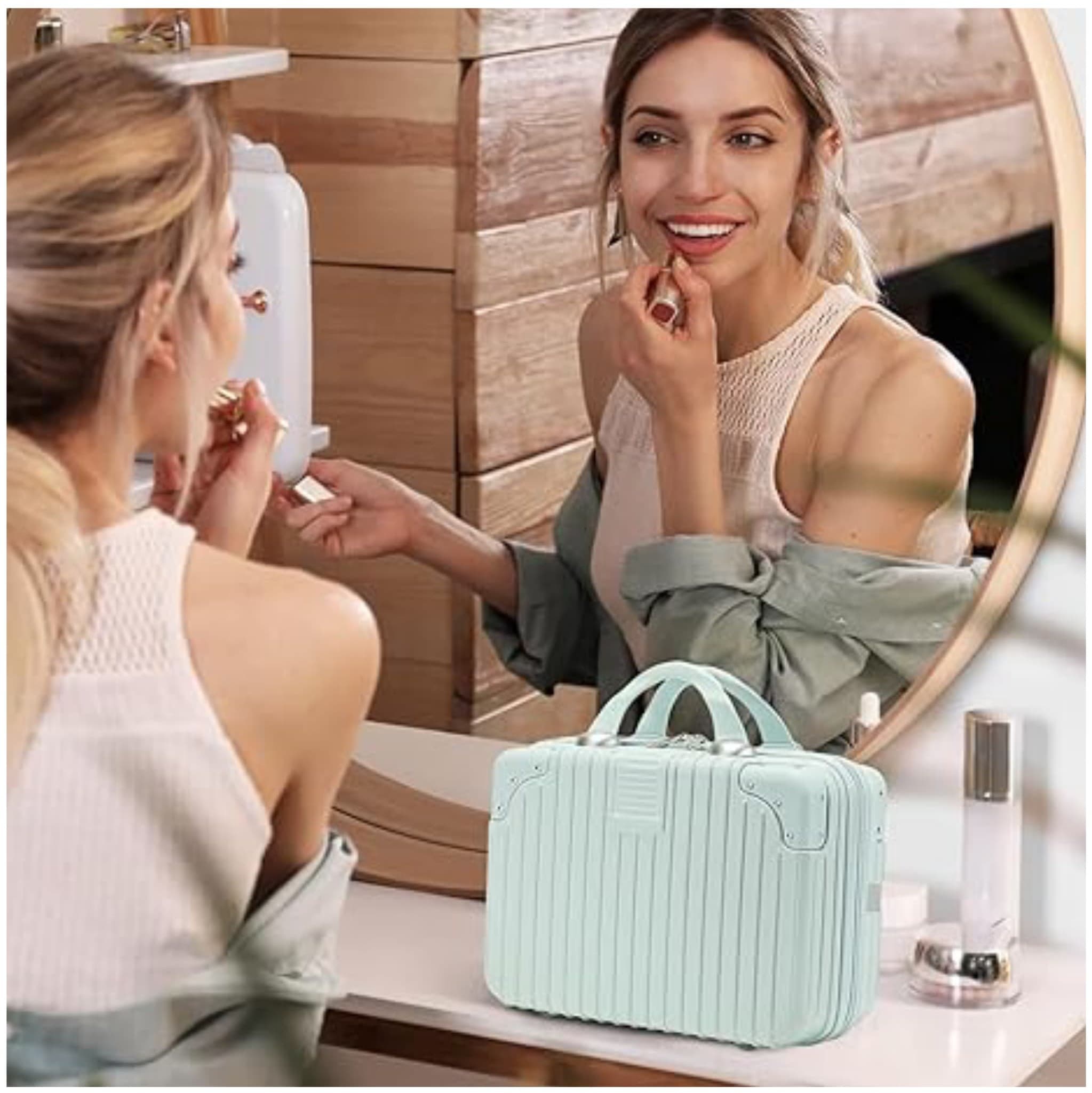 Lining Vanity Case – Travel Friendly Cosmetic Storage Box (1 Piece) - Thumbnail 2