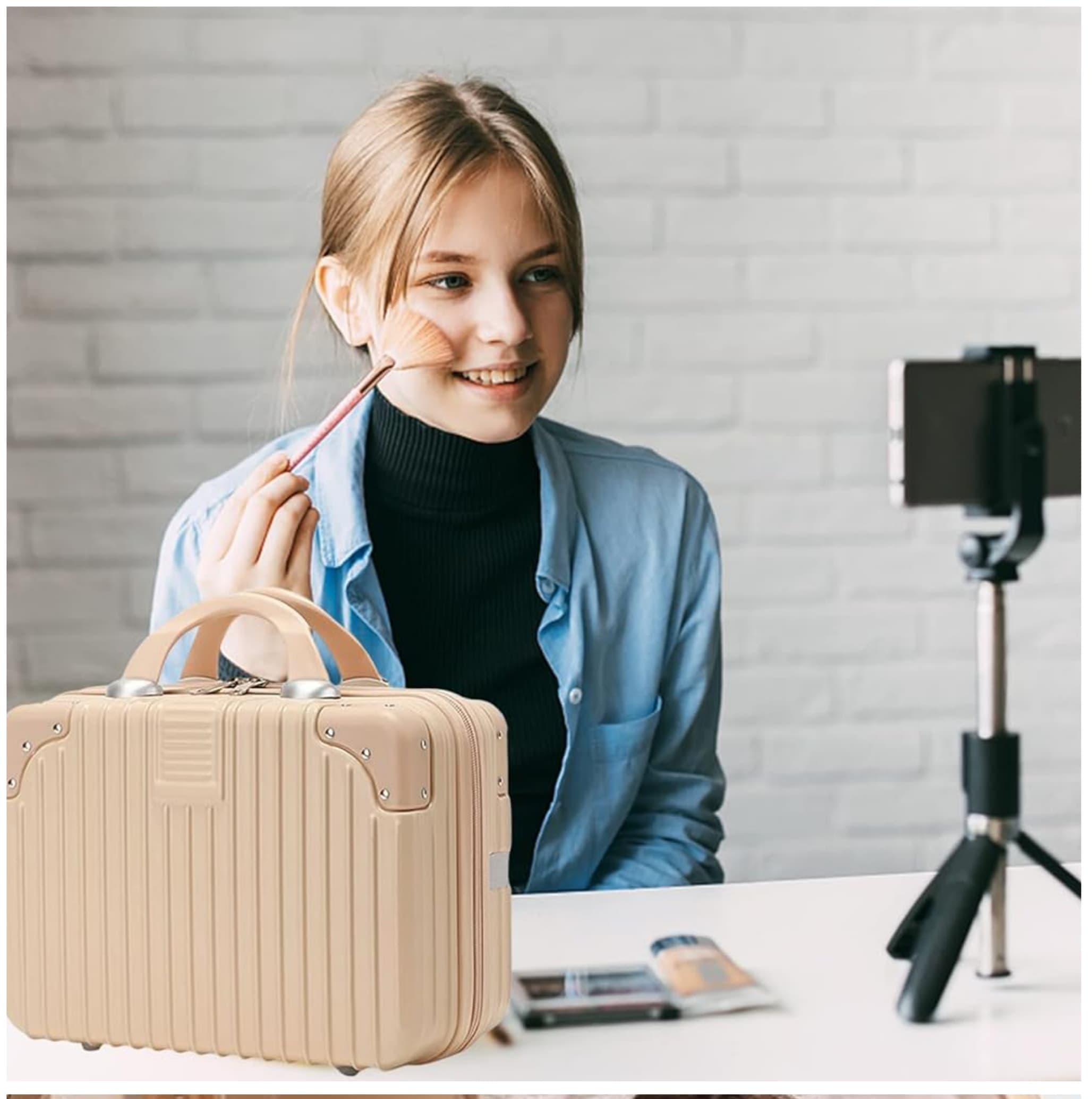 Lining Vanity Case – Travel Friendly Cosmetic Storage Box (1 Piece) - Thumbnail 4