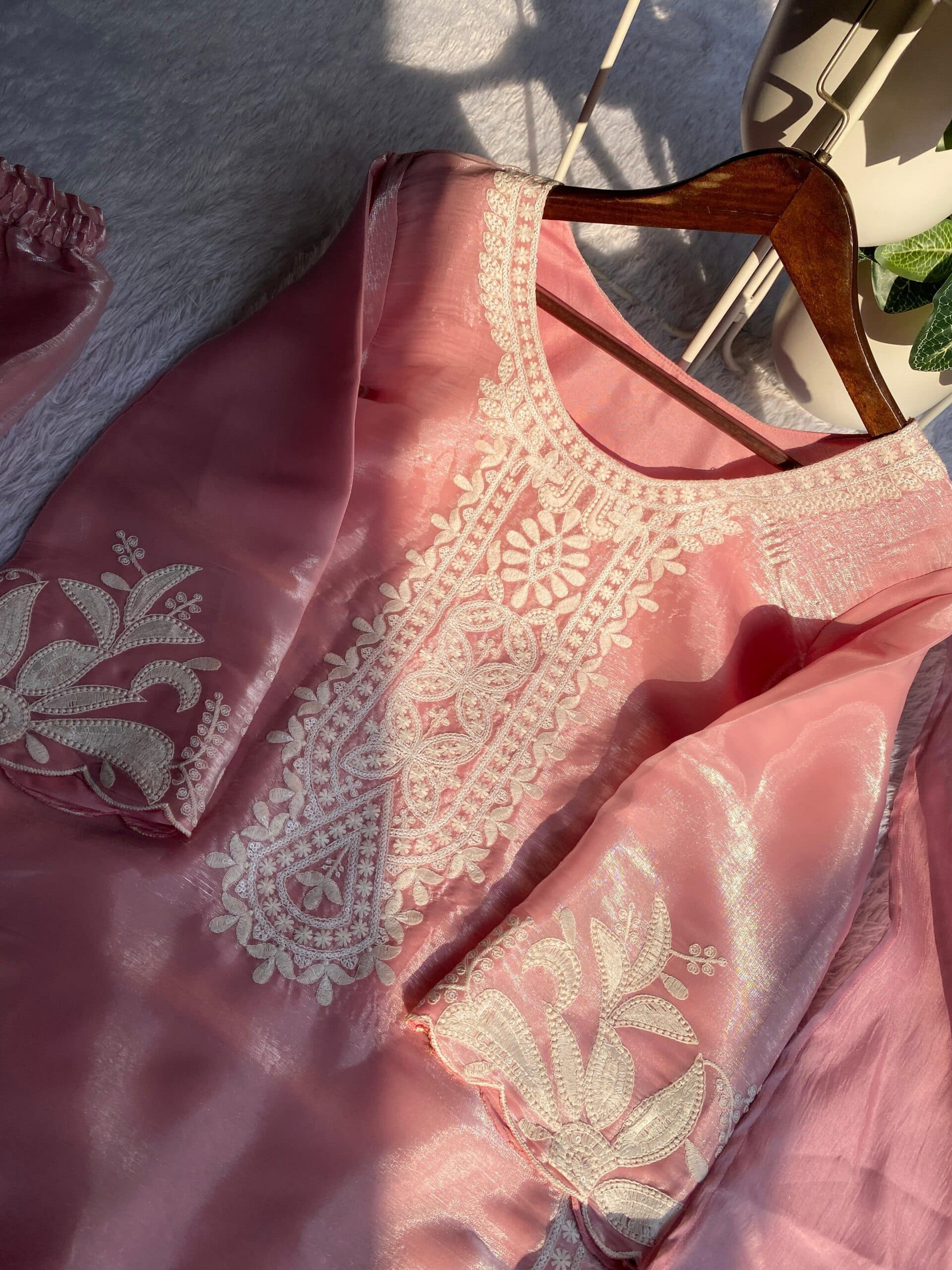 Designer Jimmy Choo Kurta Sharara Set with Dupatta – Embroidered Party & Wedding Wear - Thumbnail 8