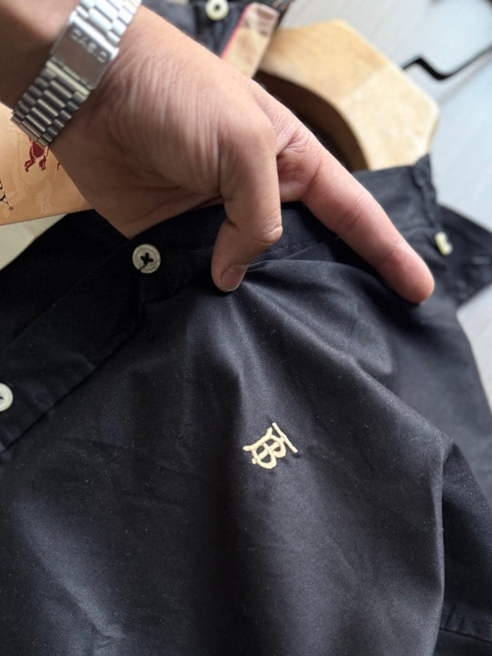 Burberry Full Sleeves Designer Shirt for Men – Premium Cotton Casual Wear - Thumbnail 2