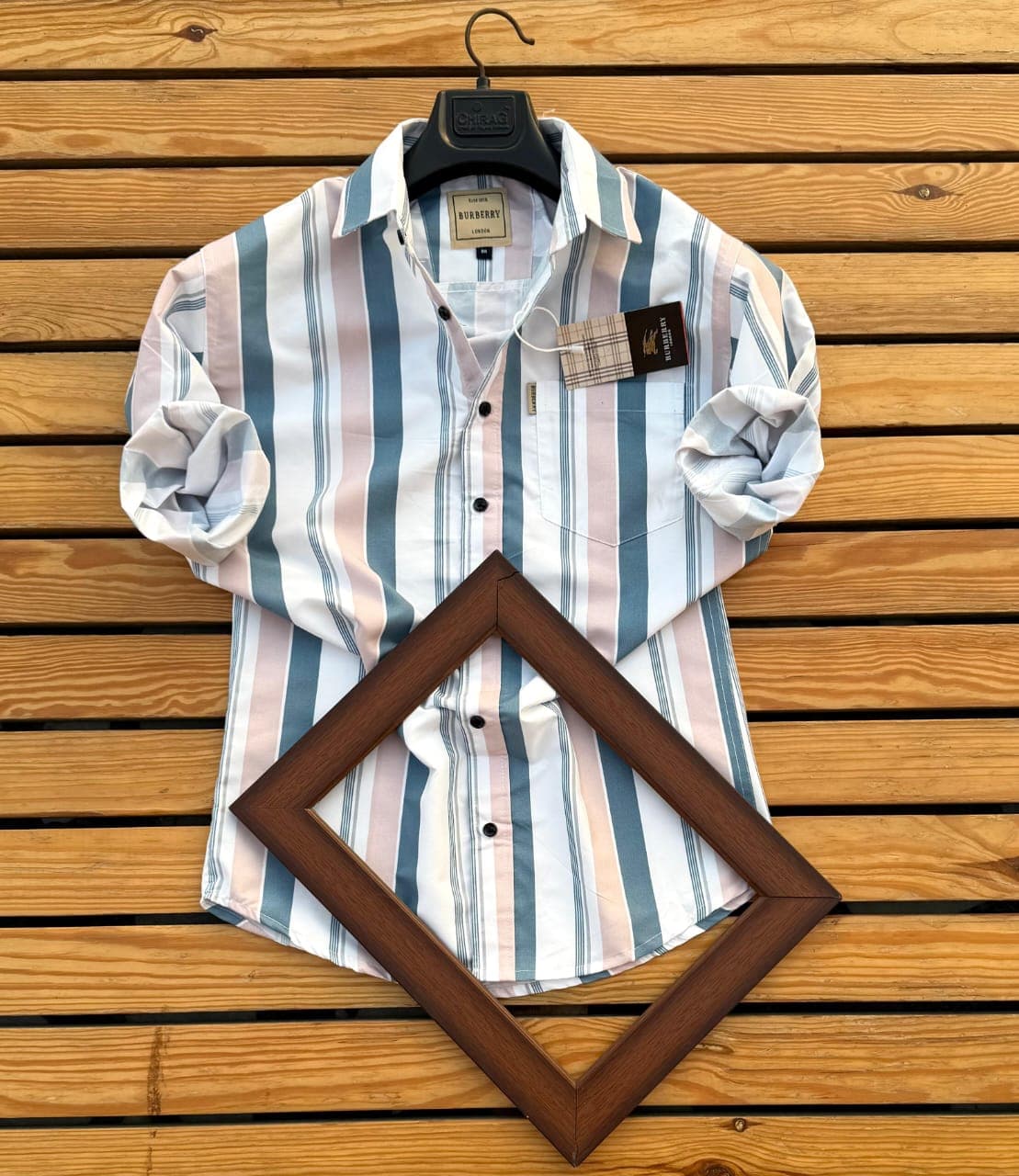 BURBERRY Pure Cotton Lining Shirt for Men – Full Sleeve Regular Fit - Thumbnail 2