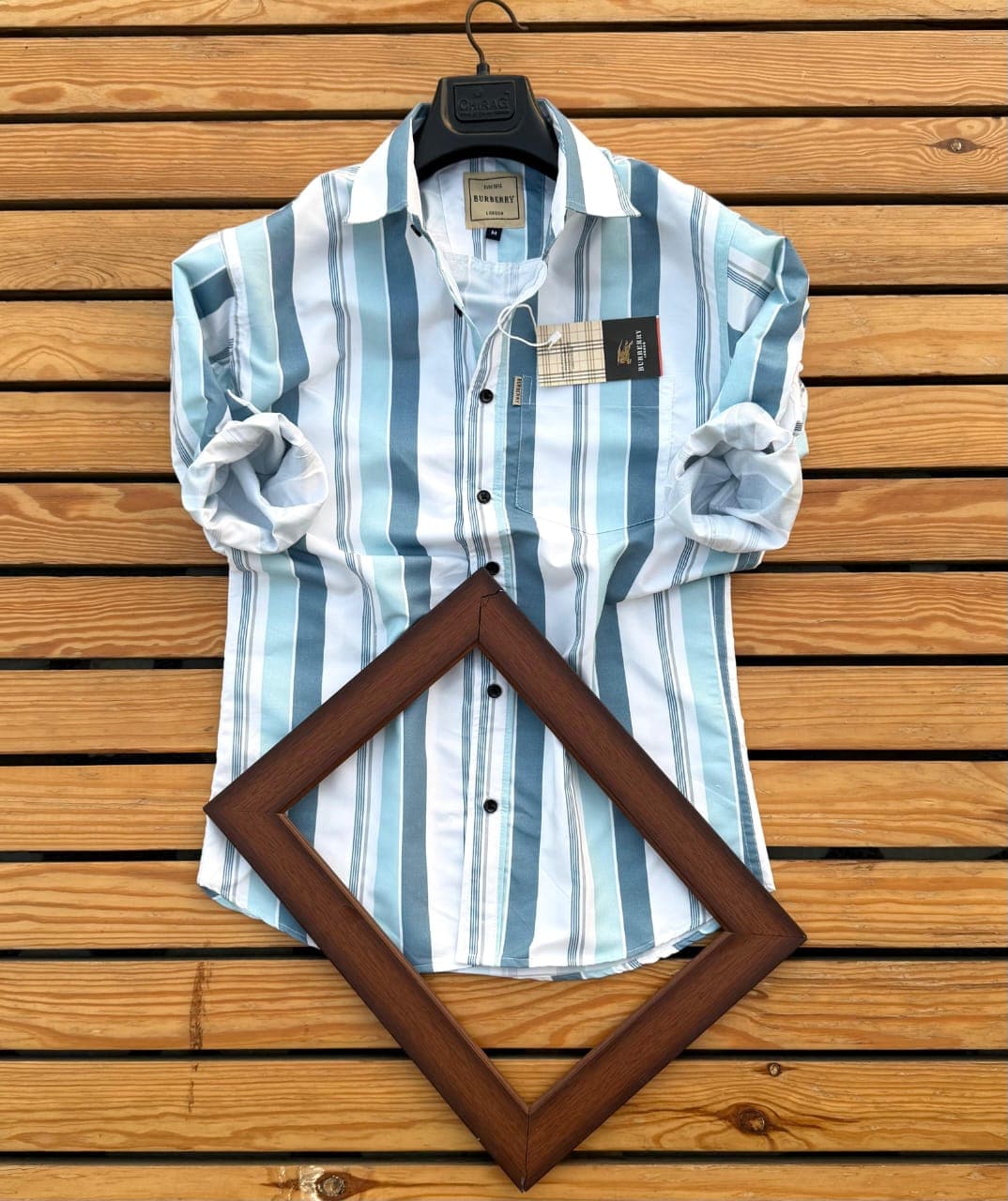 BURBERRY Pure Cotton Lining Shirt for Men – Full Sleeve Regular Fit - Thumbnail 3