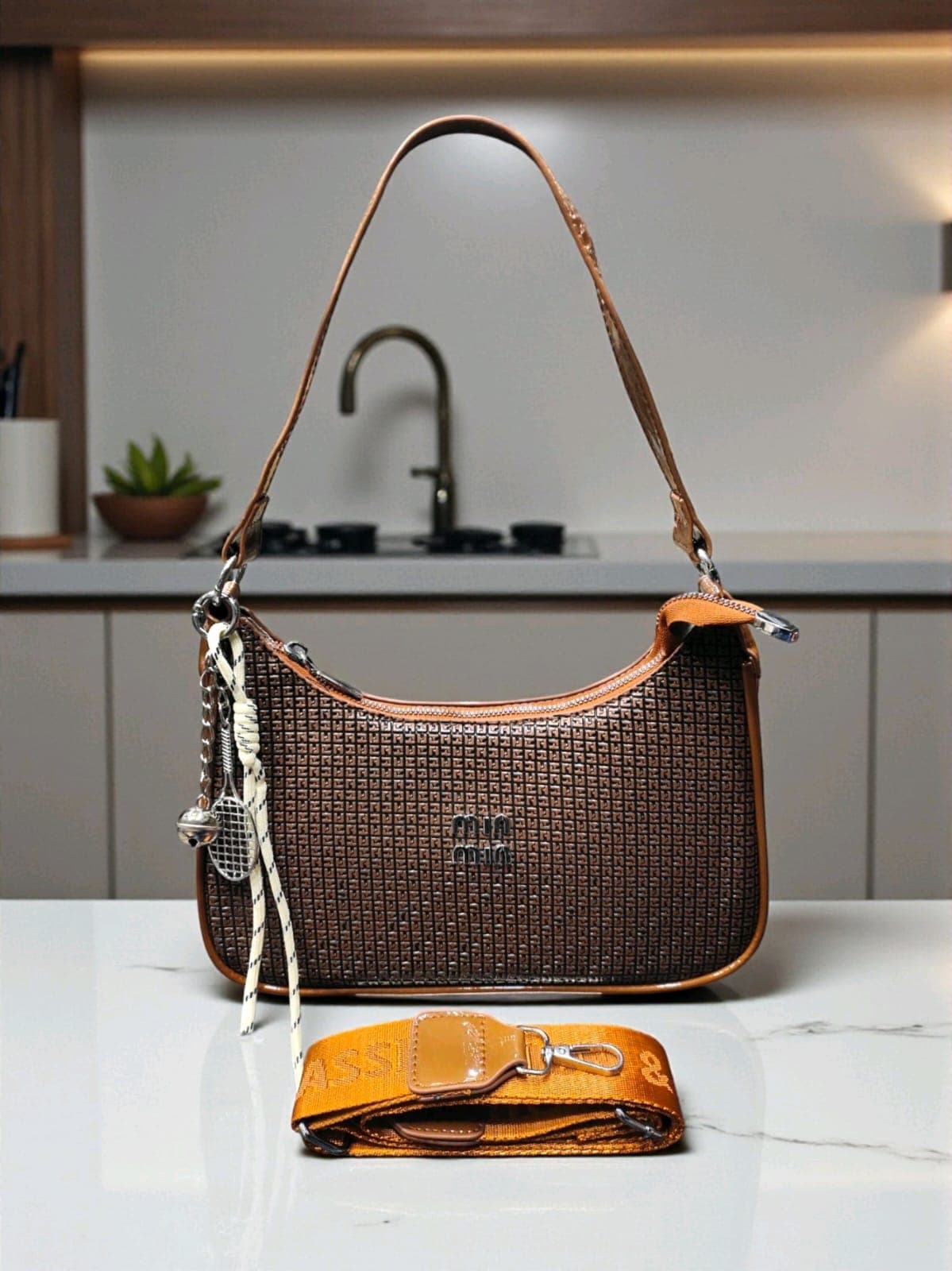 Premium Mini Shoulder Handbag for Women – Zip Closure with Broad Belt - Thumbnail 2