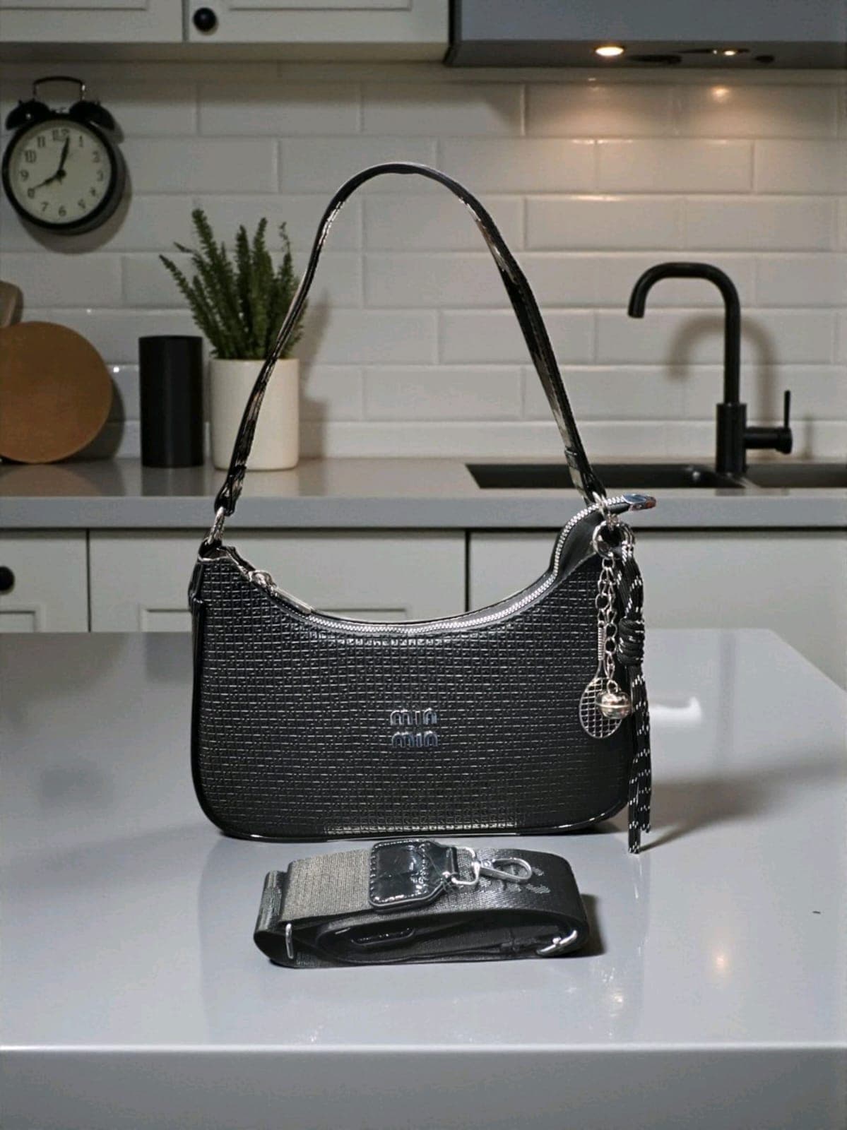 Premium Mini Shoulder Handbag for Women – Zip Closure with Broad Belt - Thumbnail 6