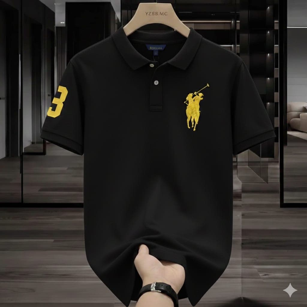 USPA Premium Men’s Polo T-Shirts – Cotton Matty Fabric | Embroidered Logo - Thumbnail 3