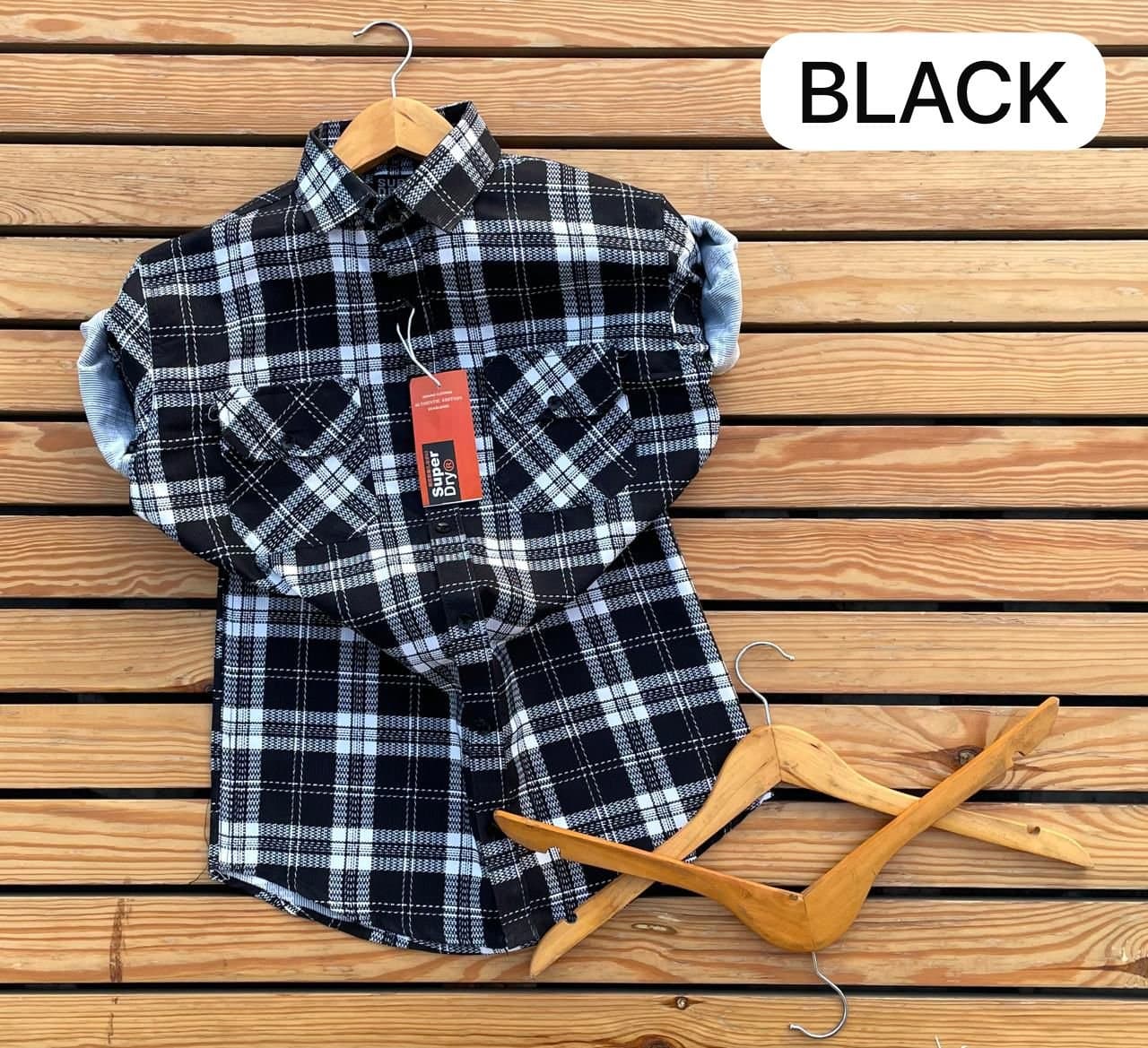 Men's Classic Plaid Check Shirt | Casual Long Sleeve Button-Down with Dual Pockets