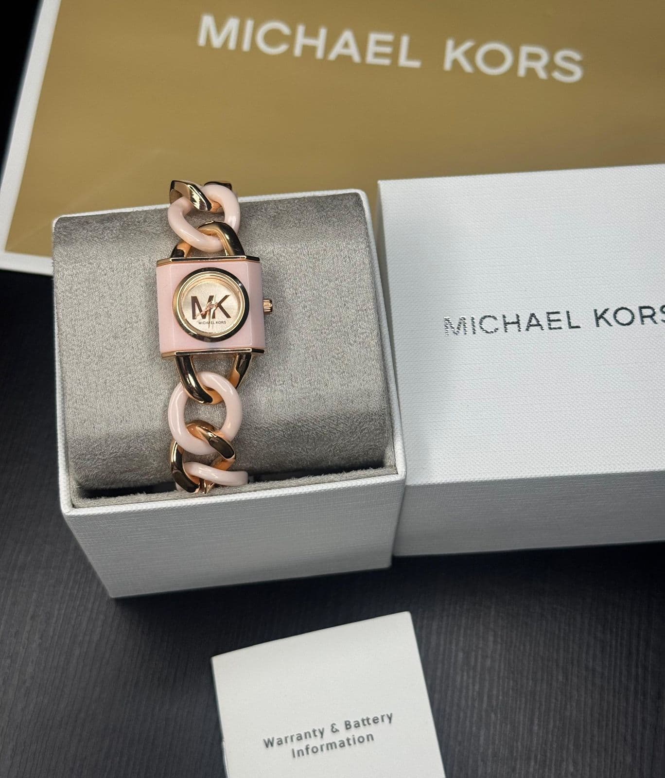 Michael Kors Ceramic Chain Bracelet Watch for Women – MK Quartz Model