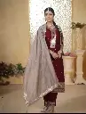Festival Special Heavy Chinon Kurti Set with Embroidered Dupatta & Fancy Lace Work